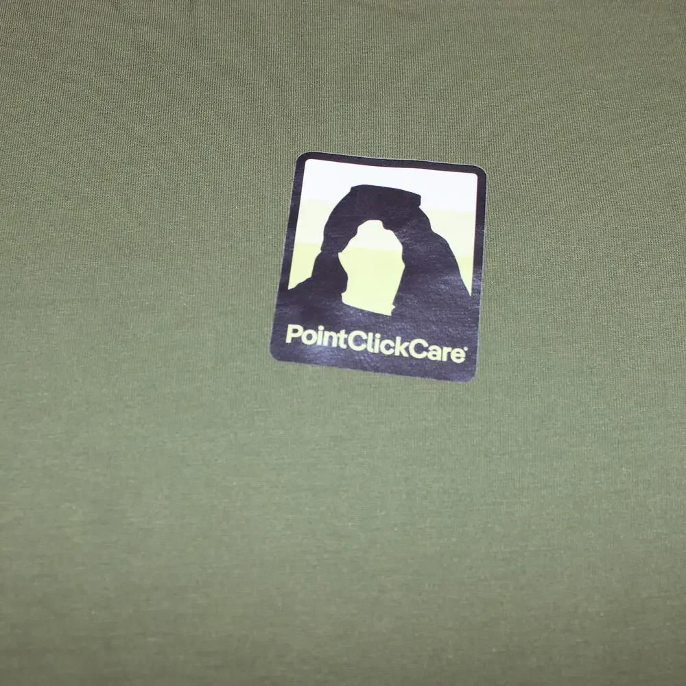 Marine Layer Shirt Men Medium Green Long Sleeve PointClickCare Logo Tee Soft USA